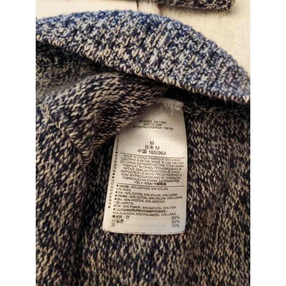 Womens Gap Grey Patterned Front Pockets Pullover Sweater Medium 25"  Long - Picture 5 of 5